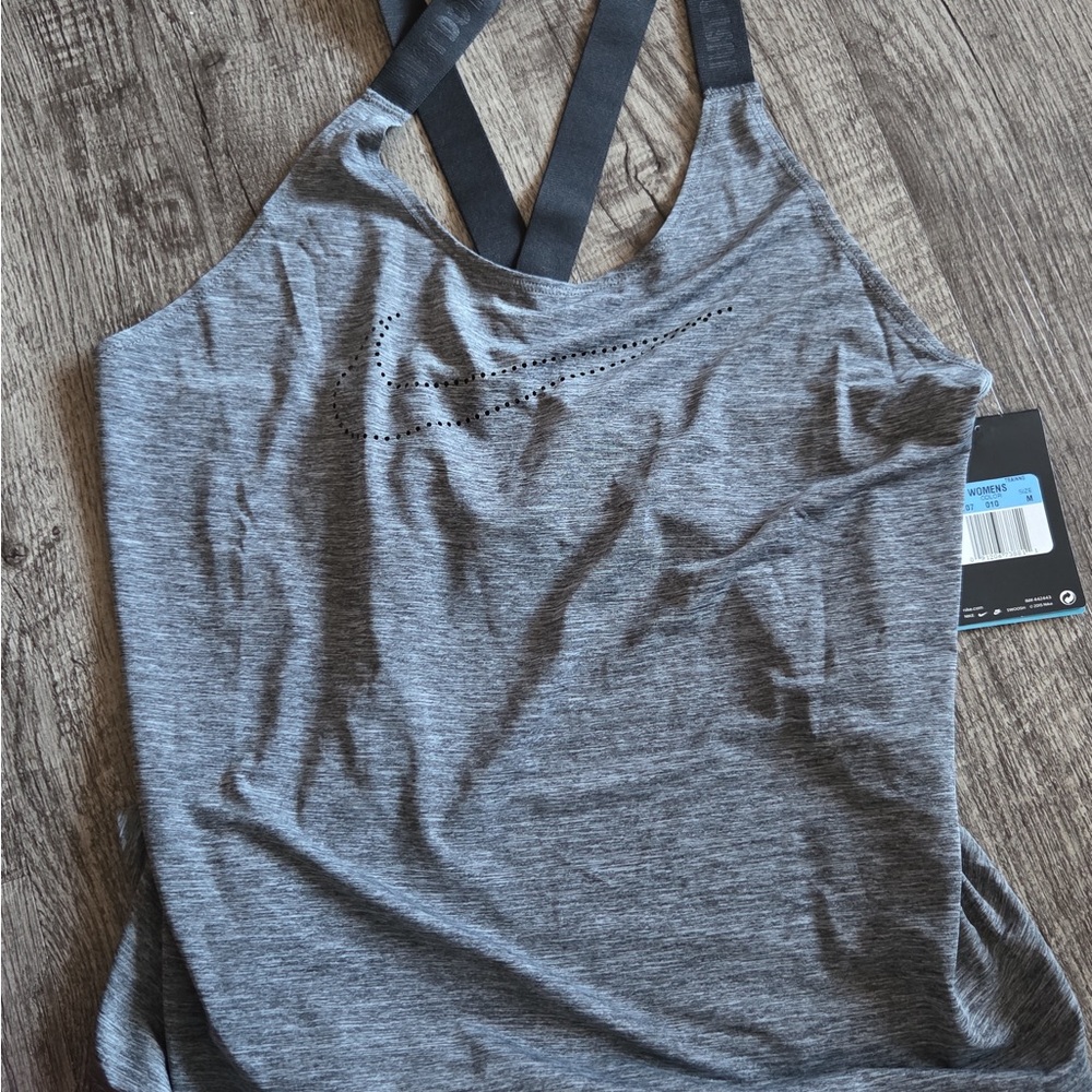 Nike Gray Heather Cross-Back Workout Tank
